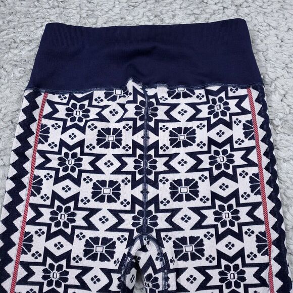 READ Free People Movement Women's Myoko Jacquard Base Leggings Size M/L Navy - Picture 7 of 12